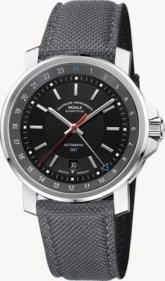 Mühle Glashütte 29er Big GMT Automatic (42.4mm) Black Dial / Grey Canvas Strap Watch M1-25-93-CB-V