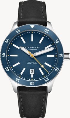 STERNGLAS Marus 2.0 Edition Küste Automatic Limited Edition (42mm) Blue Dial / Black Leather Strap S02-MAK06-HY03