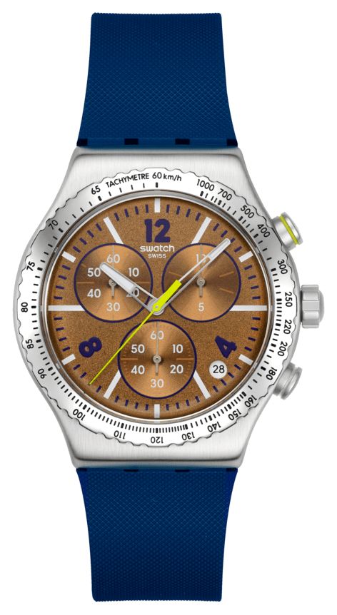Swatch YVS534 SIDEREAL GLOW (43mm) Brown Dial / Dark Blue Watch