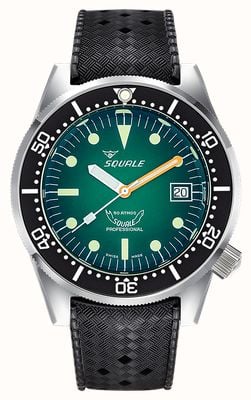 Squale 1521 Green Ray (42mm) Smoky Green Dial / Black Rubber Strap 1521PROFGR.HT