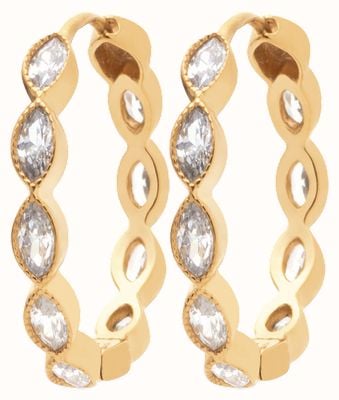 Burren Jewellery 18K Gold Plate Earring Multi Marquises Set Cz's E0698