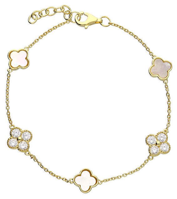 James Moore H7007/Y Gold Plated Mother Of Pearl And CZ Jewellery