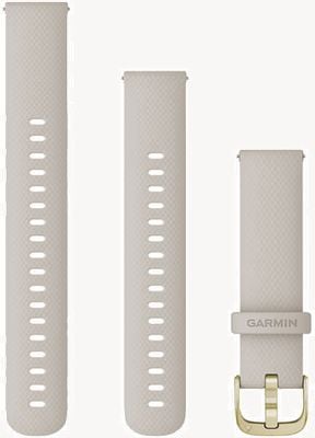 Garmin Quick Release Strap (18mm) Light Sand Silicone / Light Gold Hardware - Strap Only 010-12932-0D