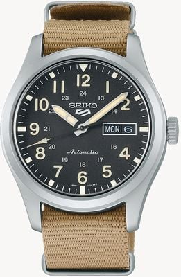 Seiko 5 Sports Field Khaki Nylon Strap Case 39.4mm SRPG35K1