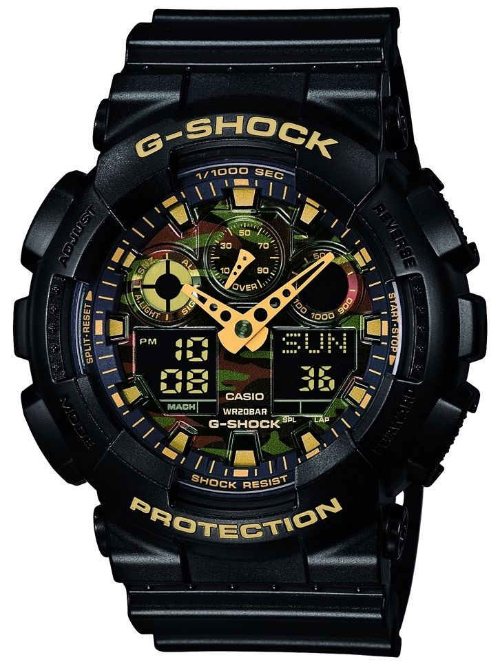 Casio GA-100CF-1A9ER G-Shock Chronograph Alarm Camouflage Watch