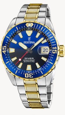 Festina The Original Diver (41mm) Blue Dial / Two-Tone Stainless Steel Bracelet F20706/1