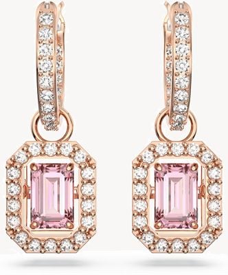 Swarovski Millenia Drop Earrings | Rose Gold-Tone Plated | Pink Octagon Crystals 5649474