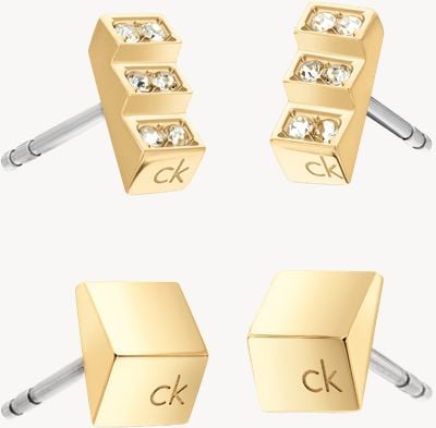 Calvin Klein Ladiea Gold-Tone Duo Stud Earrings 35000979