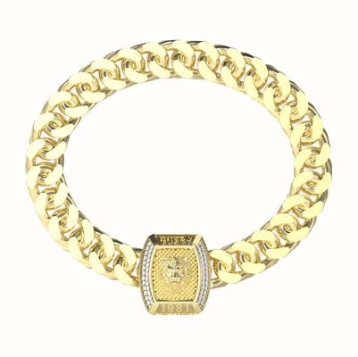 Guess LION KING 20mm Gold PVD Stainless Steel Curb Chain Bracelet - One Size UMB05005YGL
