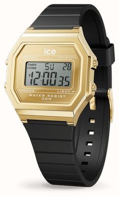 Ice-Watch ICE Digit Retro Metal Black Gold (32mm) Gold Digital Dial / Black Silicone Strap 022731