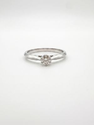 e alexandra 9ct White Gold Diamond Set Solitaire Ring 0.15cts Dr1884w J36486