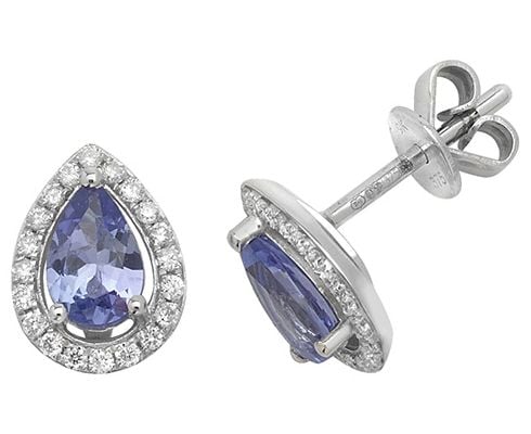Treasure House ED248WT 9k White Gold Teardrop Diamond Jewellery