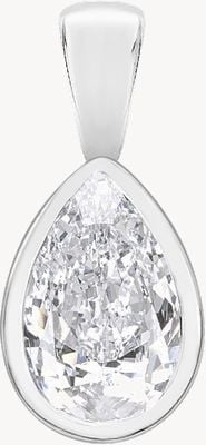 Perfection Crystals Single Stone Rubover Pear Cut Pendant (0.75ct) P5499-SK