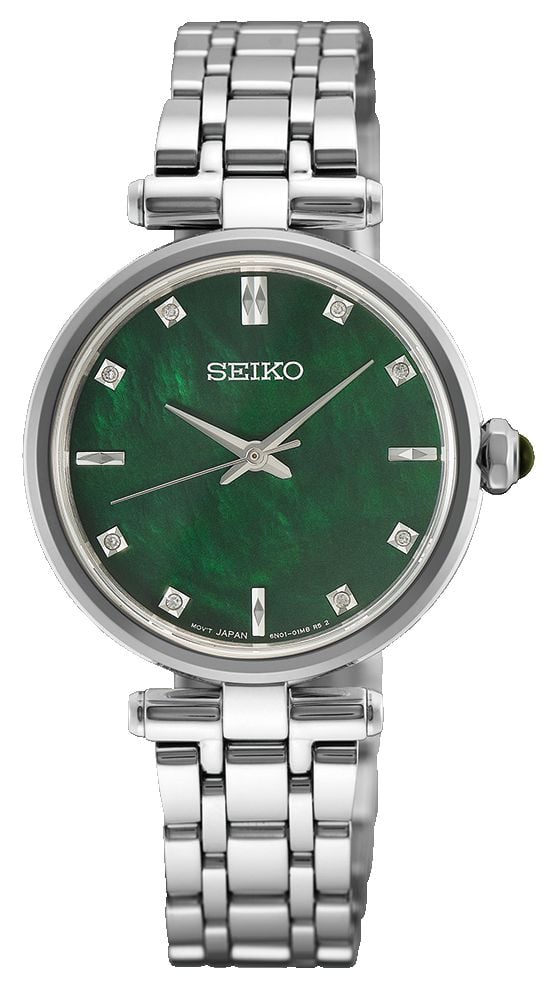Seiko HGH006P1 Classic Diamond Quartz (29mm) Green Mother-of Watch