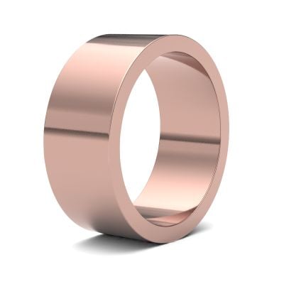 James Moore Wedding Rings | 9ct Rose Gold | 8mm | Light | Flat | AG_8LLF-9R