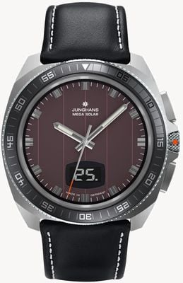 Junghans 1972 Mega Solar Brown Dial Black Leather Strap 56/4210.00