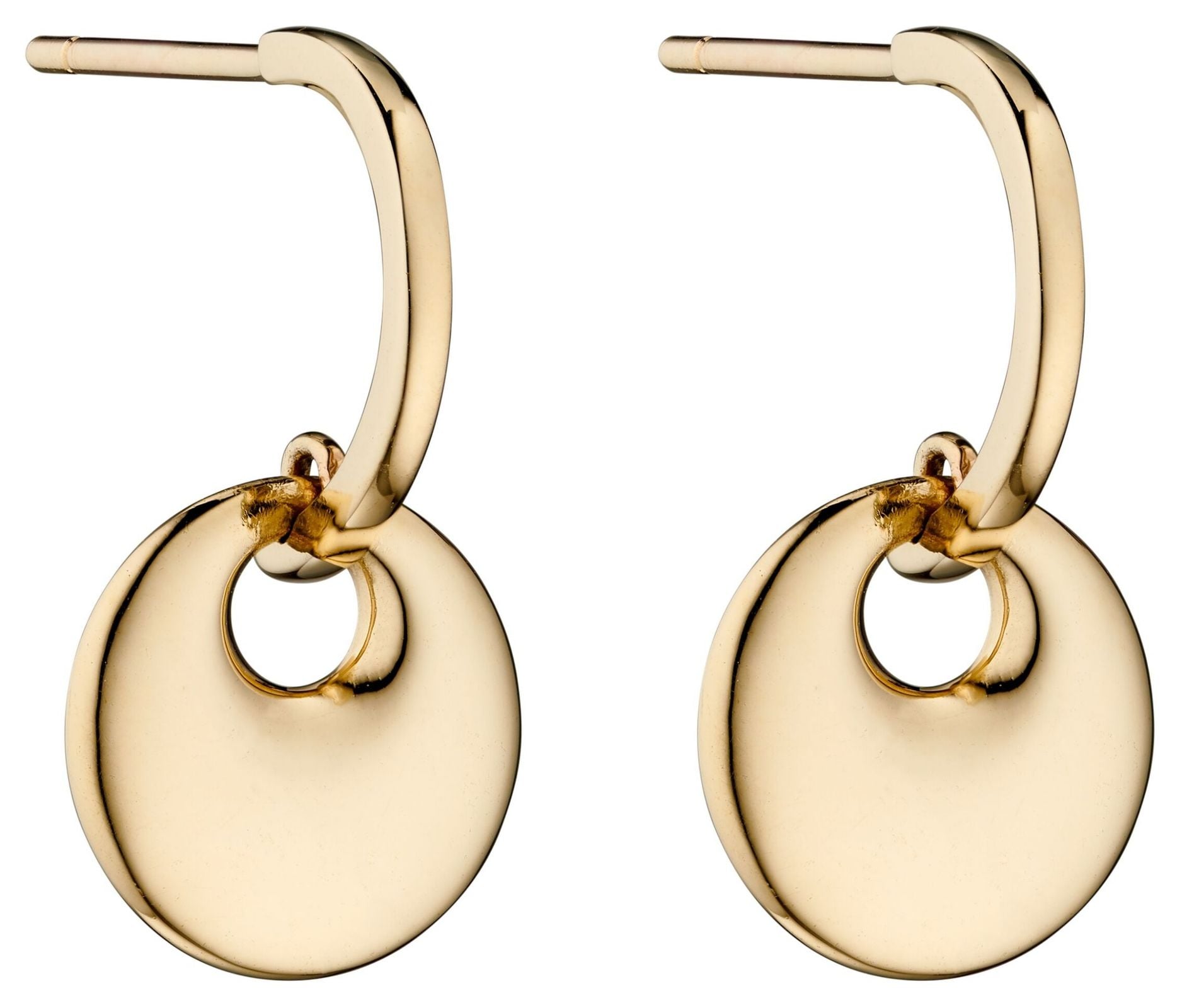 Elements Gold GE2292 9k Yellow Gold Bold Organic Disc Jewellery