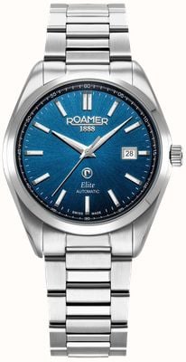 Roamer Elite Automatic (42mm) Blue Dial / Stainless Steel Bracelet & Black Leather Strap 970983 41 45 20