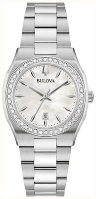 Bulova Women's Surveyor (31mm) Mother-of-Pearl Dial Diamond Bezel / Stainless Steel Bracelet 96R245