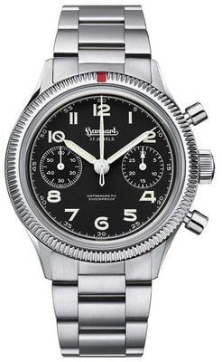 Hanhart 417 ES 1954 (39mm) Black Dial / Stainless Steel Bracelet H701.210-6428