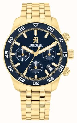 Tommy Hilfiger TH85 Chronograph (41mm) Blue Dial / Gold PVD Stainless Steel Bracelet 1792158