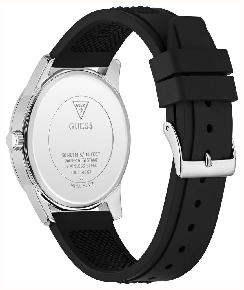 Guess Mogul Blue Sunray Dial Black Silicone Strap GW1143G1 - alternate view 3