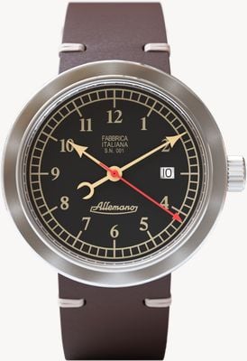 Allemano 1919 DAY Satin Automatic (44mm) Black Dial / Brown Leather Strap DAY A 1919 NP-PB