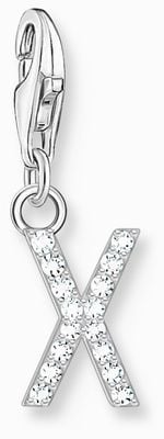 Thomas Sabo Charm Pendant Letter X With White Stones Sterling Silver 1961-051-14