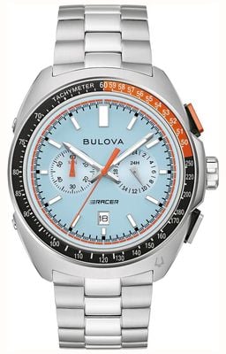 Bulova Racer Chronograph (42mm) Textured Light Blue Dial / Stainless Steel Bracelet 98B432