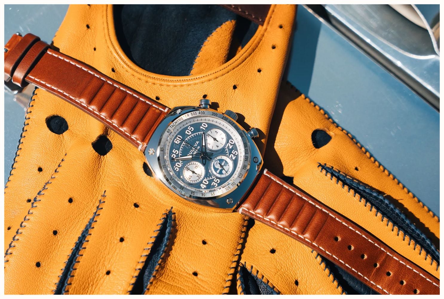 Bulova SHELBY Racer Chronograph Limited Edition (40.5mm) Silver Dial / Stainless Steel Bracelet 96K118 - alternate view 6