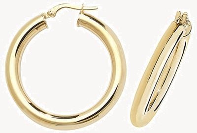 Treasure House 9k Yellow Gold Hoop Earrings 25 mm ER1004-25