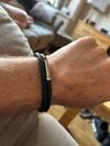 Customer picture of BOSS Jewellery Ares Men's Black Leather Bracelet 1580489M