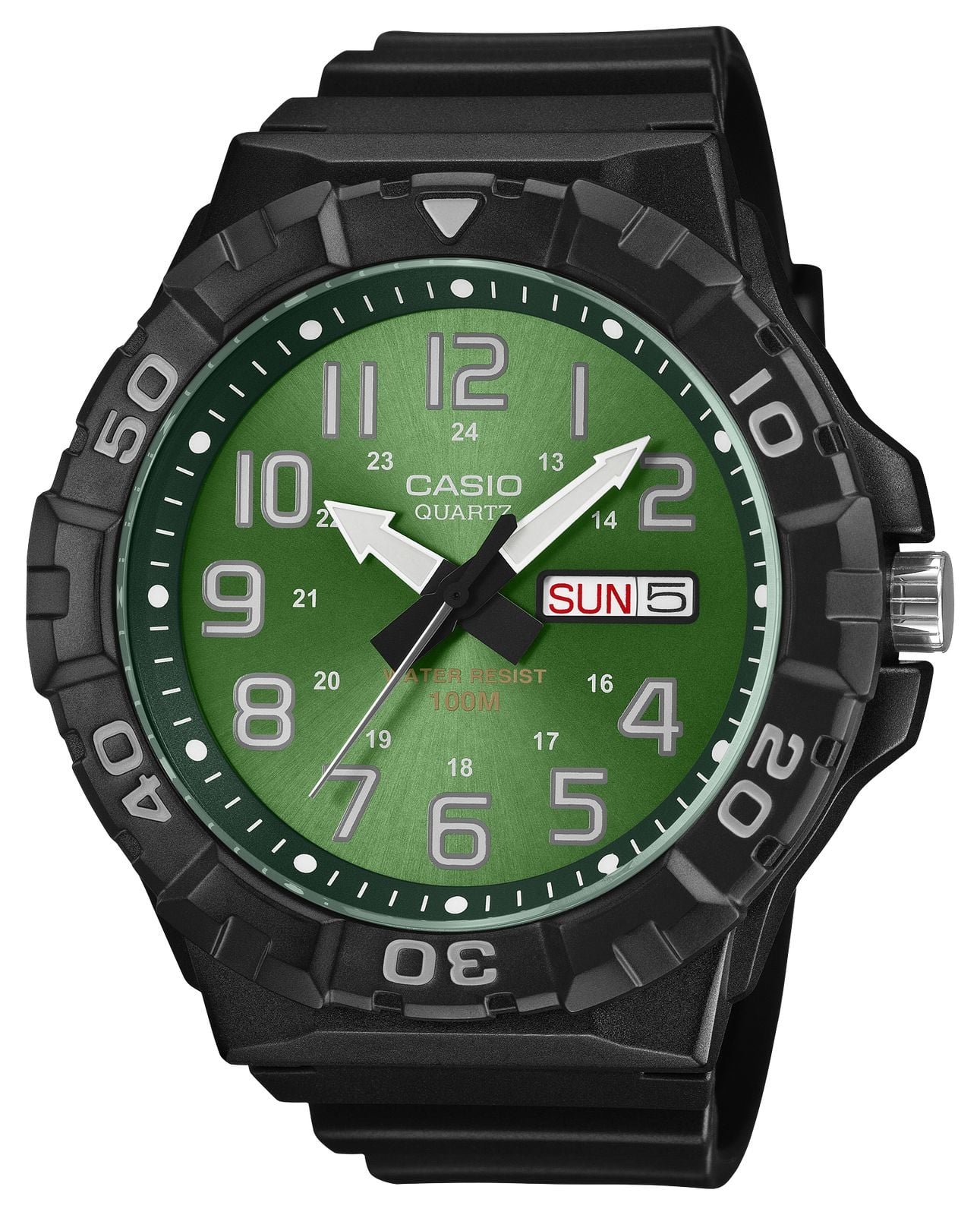 Casio MRW-210H-3BVEF Day/Date Quartz (52.6mm) Green Sunray Watch