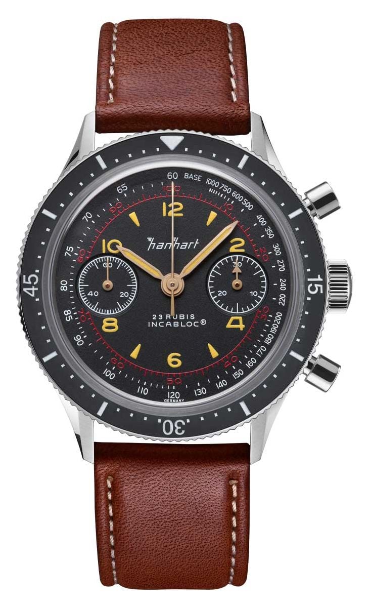 Hanhart H703.210-8110 415 ES Iconic (39mm) Black Dial / Dark Watch