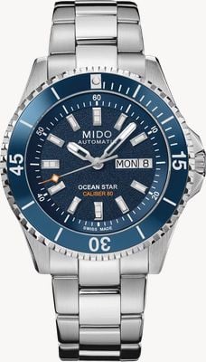 MIDO Ocean Star 200 Automatic (41mm) Textured Blue Dial / Stainless Steel Bracelet M0269301104100