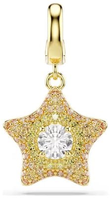 Swarovski Sublima Charm Round cut, Star, Yellow, 18K gold finish 5755514