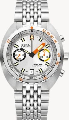 DOXA SUB 200 T.GRAPH II Searambler (42mm) Silver Sunray Dial / Stainless Steel Rice-Grain Watch 806.10.021.10