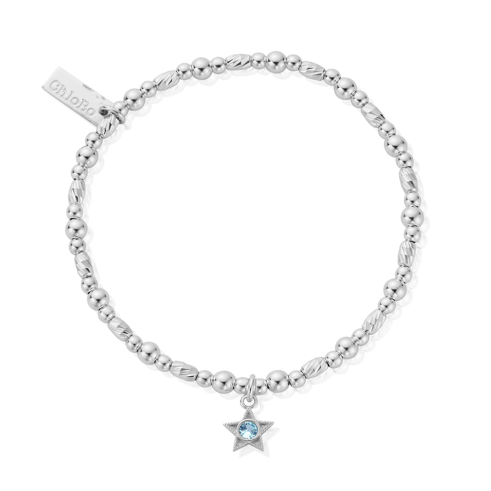 ChloBo SBBCB3484 March Birthstone Bracelet - 925 Sterling Jewellery