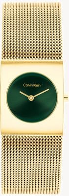 Calvin Klein CK Pulse (21mm) Green Dial / Gold PVD Stainless Steel Mesh Bracelet 25100136