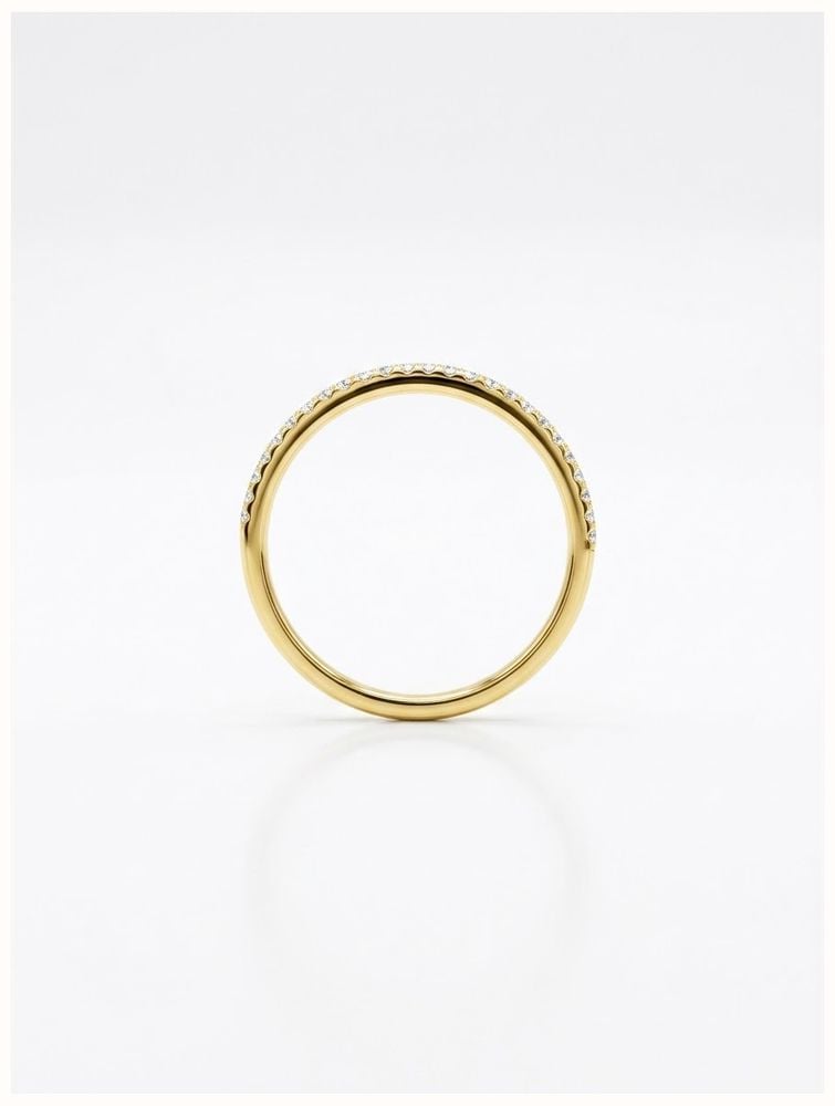 0.10ct Round Brilliant Natural Diamond 18ct Yellow Gold Half Eternity Ring SR3686YG - alternate view 3