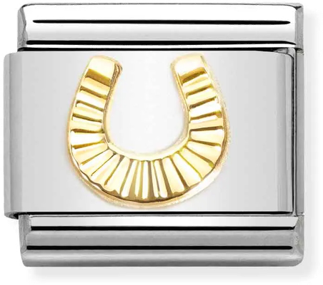 Nomination Classic Horseshoe Steel & Gold Charm 030149/53
