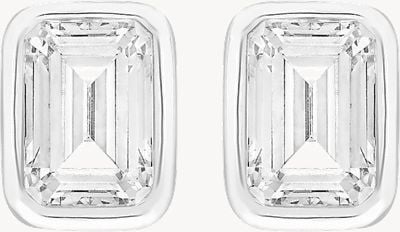 Perfection Crystals Single Stone Rubover Emerald Stud Earrings (2.00ct) E4037-SK