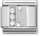 Nomination Classic Letter N Sterling Silver & Steel Cubic Zirconia Charm 330301/14