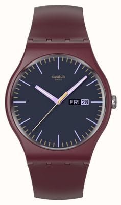 Swatch BURGUNDY BERRY (41mm) Grey Dial / Burgundy Bio-Sourced Material Strap SO29R707