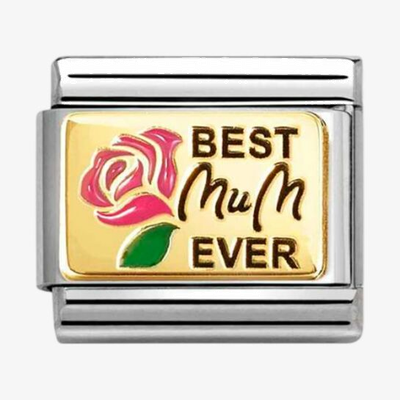 Nomination Classic Best Mum Ever 18ct Gold & Steel Charm 030289/14