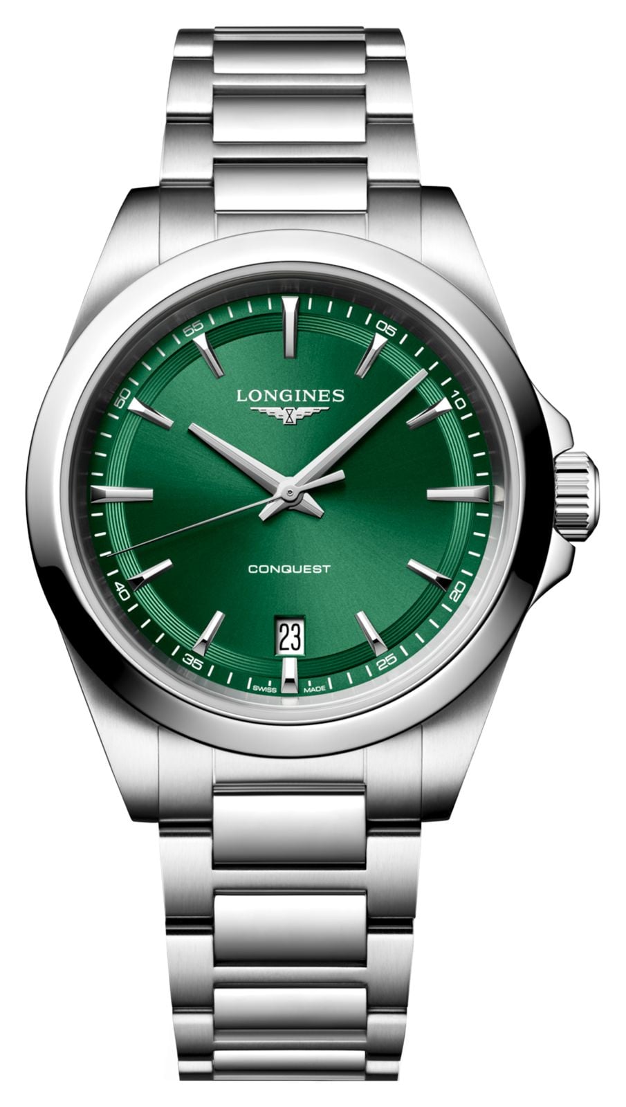 LONGINES L37504096 Conquest Quartz (38mm) Sunray Green Dial Watch