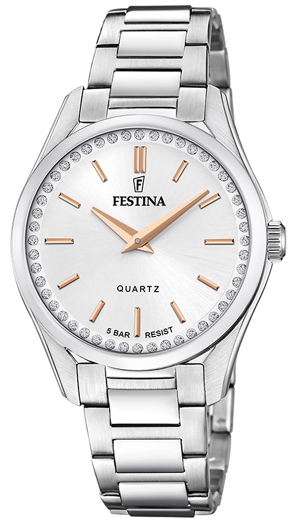 Festina F20583/1 Ladies Steel Watch With CZ Set & Steel