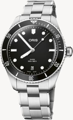 ORIS Divers Date Automatic (39mm) Black Dial / Stainless Steel Bracelet + Black Tropic Strap 01 733 7795 4054-SET