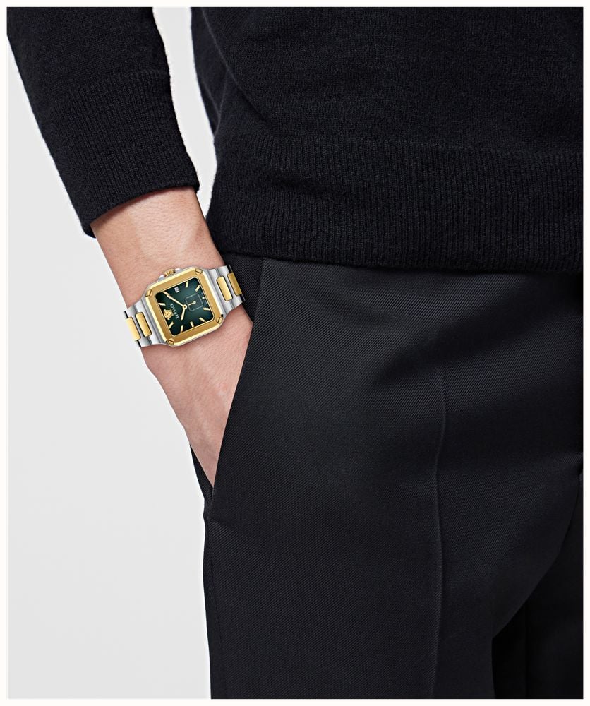 Versace GRECA EDGE GENT (38mm) Green Gradient Dial / Two-Tone Stainless Steel Bracelet VE9Y00426 - alternate view 4
