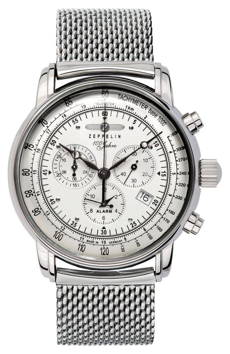Zeppelin 7680M-1 Men’s 100 Years (42mm) Silver Chronograph Watch